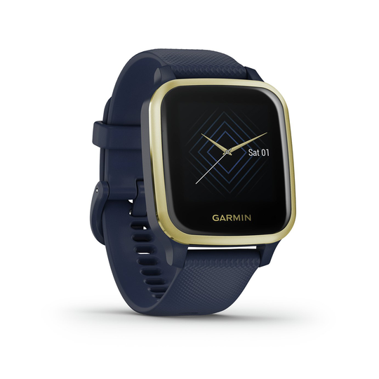 Garmin Venu Sq Music Edition Smart Watch Navy/ Gold Bezel