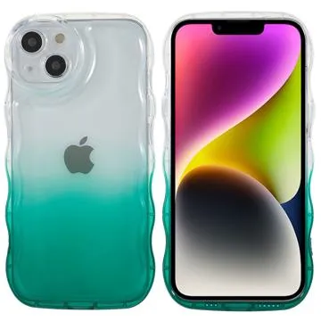 Wavy Edge Gradient iPhone 14 TPU Case - Army Green