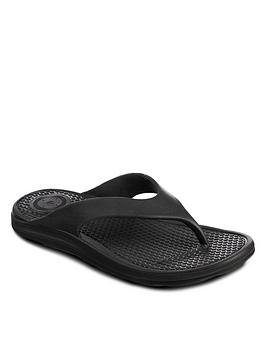 Totes Solbounce Toe Post Sandal - Black