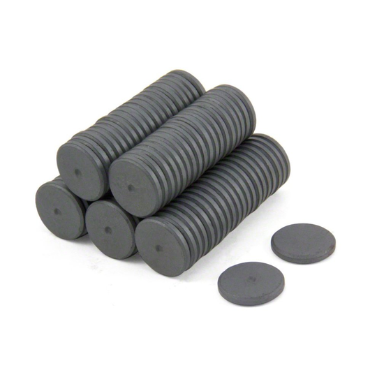 Magnet Expert 20mm x 3mm thick Y10 Ferrite Magnet - 0.6kg Pull (Pack of 100)