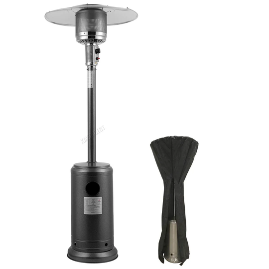 Heatsure Outdoor Gas Patio Heater Silver Powder Coated Hammered Metal 5Kw - 12Kw