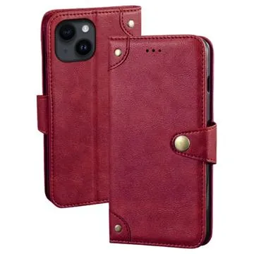 Idewei Business iPhone 14 Wallet Case - Red
