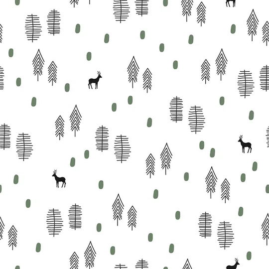 Walllpaper Roll 312X219cm Mural Decoration Wallpaper Material With Print Kitchen Livingroom Bedroom - Deer Forest Minimalistic