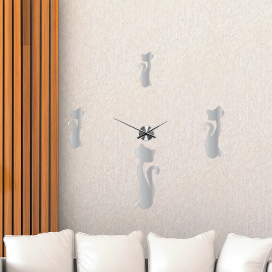 Cats 10cm Silent Wall Clock