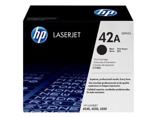 HP 42A Black Toner Cartridge 10,000 Pages - Q5942A