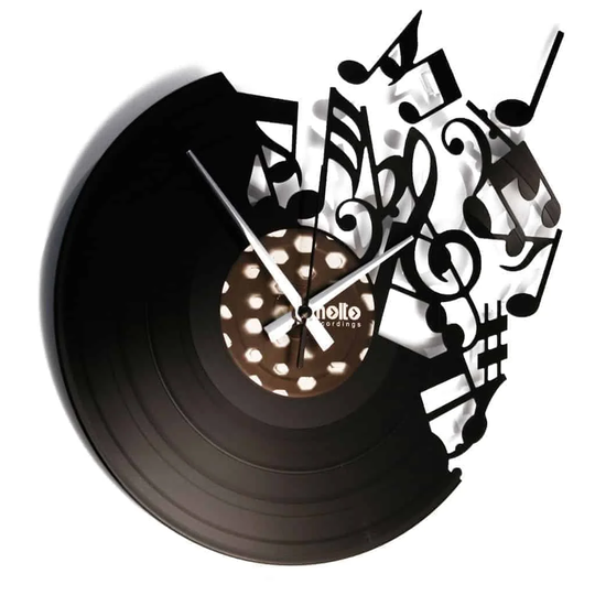 Music was My First Love Vinyl with Musical Notes 30cm Silent Wall Clock