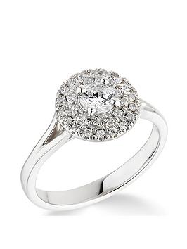 Love DIAMOND 9ct White Gold 0.4ct Diamond Solitaire Split Band Ring, White Gold, Size J, Women