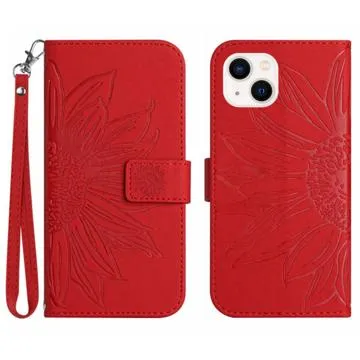 Sunflower Series iPhone 14 Plus Wallet Case - Red