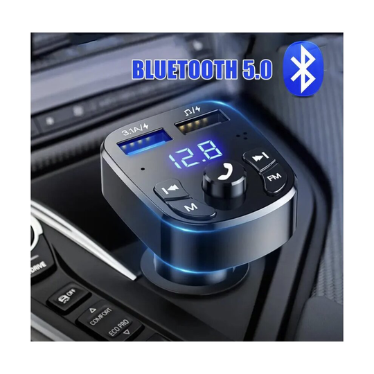 FM Transmitter, Car Bluetooth 5.0 Wireless MP3 Player USB Fast Charger