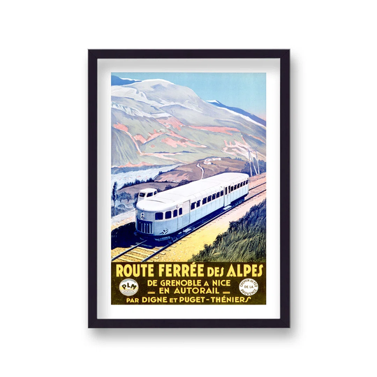 Vintage Travel Print Route Ferree Des Alpes