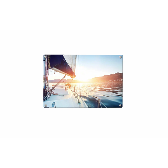 Sailboat Sepia Magnetic Wall Mounted Photo Memo Board