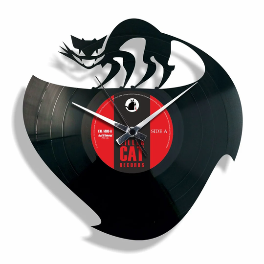 Curiosity Killed the Cat Vinyl for Cat Lovers 30cm Silent Wall Clock
