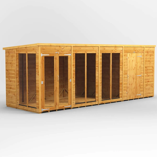 18X6 Power Pent Summerhouse Combi Including 6Ft Side Store