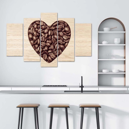 Canvas Print Heart Coffee