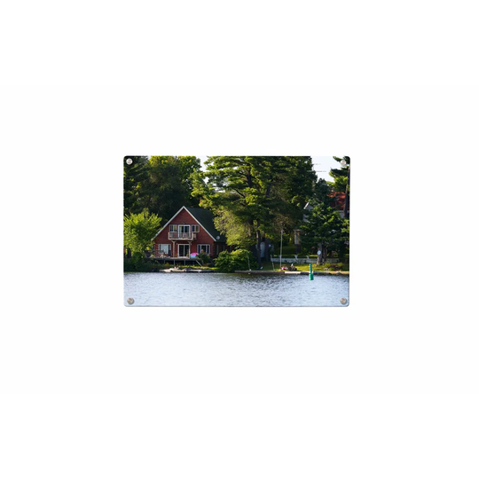 House by the Lake Magnetic Wall Mounted Photo Memo Board