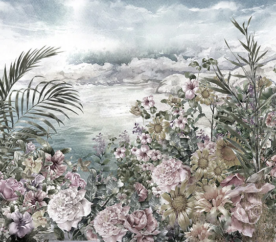 Laquay Utensil Roses In Vase Wallpaper