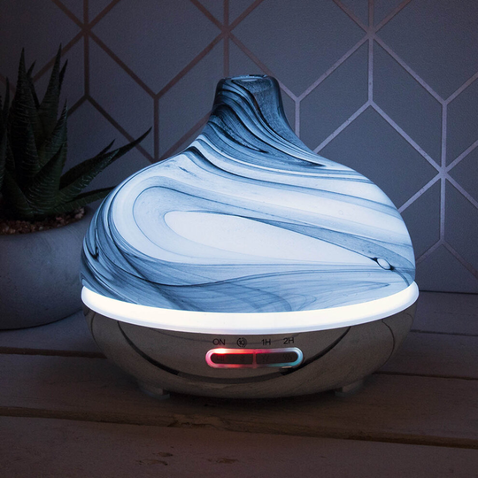 Ultrasonic Humidifier with Bluetooth Speaker and Aroma Diffuser Marble Effect