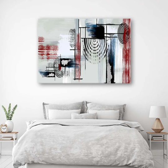 Canvas Print Abstract Grey Red