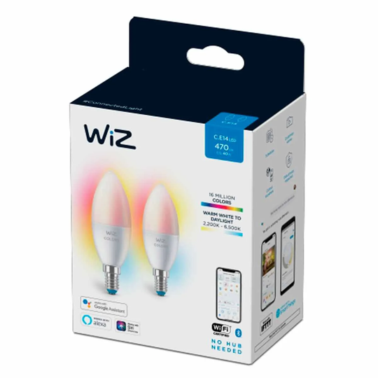 Wiz Wi-fi Ble 40W C37 E14 922-65 Rgb 2Pf/6