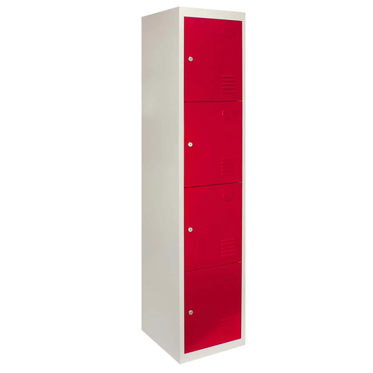 Monster Shop 4 Door Locker - Red 380Mm X 450Mm X1800 Mm