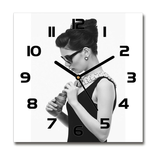 A Woman with Glasses Silent Wall Clock