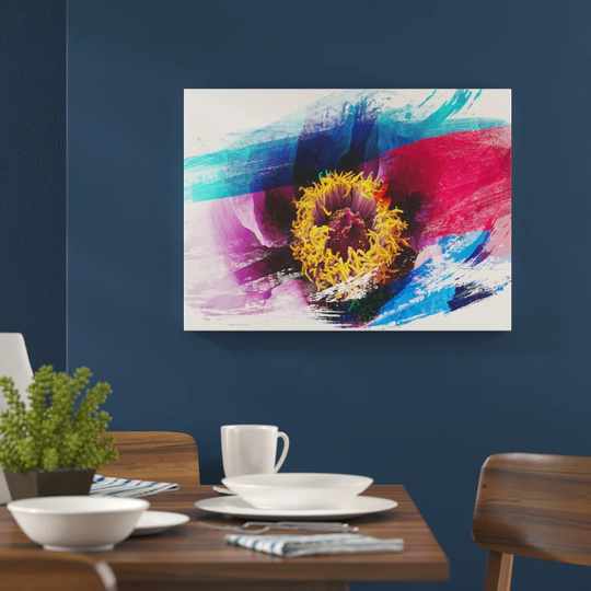 'Flower Peony Purple' Graphic Art Print Poster