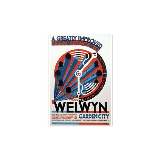 (A2 (59x42cm) Poster) Welwyn Garden City, railway poster, c 1930s (Poster Print)