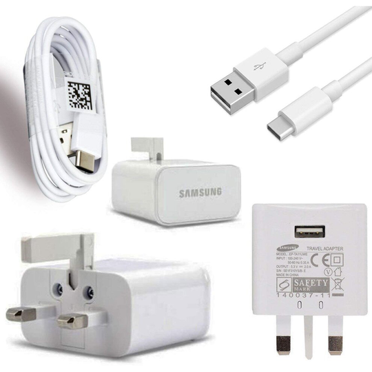 Samsung Galaxy A3(2017) Genuine Samsung Fast Adaptive Mains Plug & Genuine Samsung Type C Charge & Sync Cable (Samsung Galaxy A3(2017))