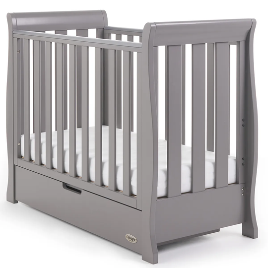 Obaby Stamford Space Saver Sleigh Cot - Taupe Grey