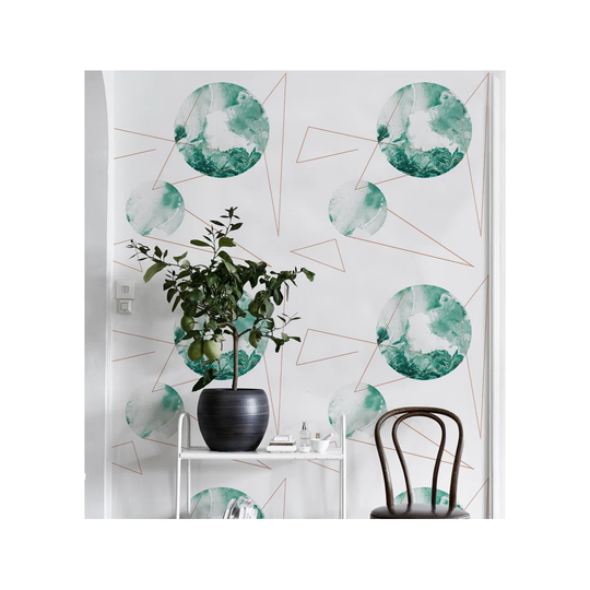 Affaan Marble Moon Dots Triangles Geometric Wallpaper