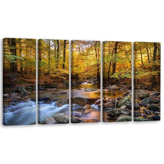 Canvas Print Forest Autumn Brook Nature