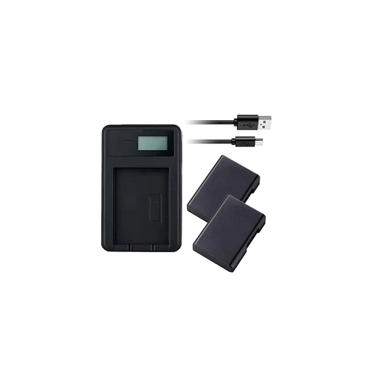 USB Battery Charger and 2 Batteries For Nikon D3200 DSLR Camera