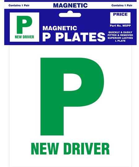 P Plates - Magnetic - Pair- CASTLE PROMOTIONS- MSPP