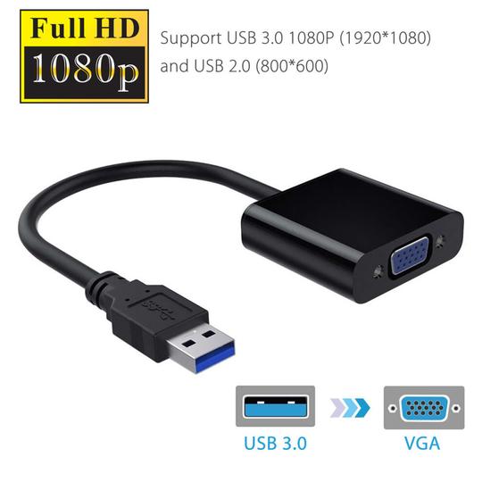 USB 2.0/3.0 to VGA Multi-display Adapter Converter External Video Graphic Card