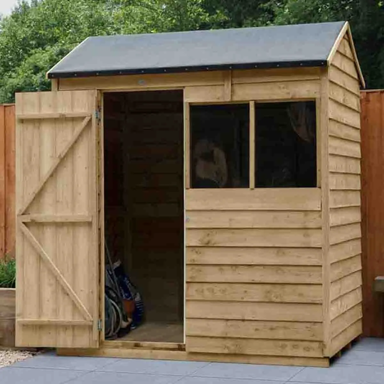 Forest Garden Overlap Pressure Treated 6' x 4' Reverse Apex Shed