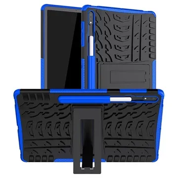 Anti-Slip Samsung Galaxy Tab S7 Lite Hybrid Case with Stand - Blue / Black