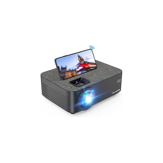 Projector, Vili Nice 6000 Lux WiFi Projector, Bluetooth Mini Projector with Synchronize Smartphone Screen, Supports 1080P HD 240"Display, Compati