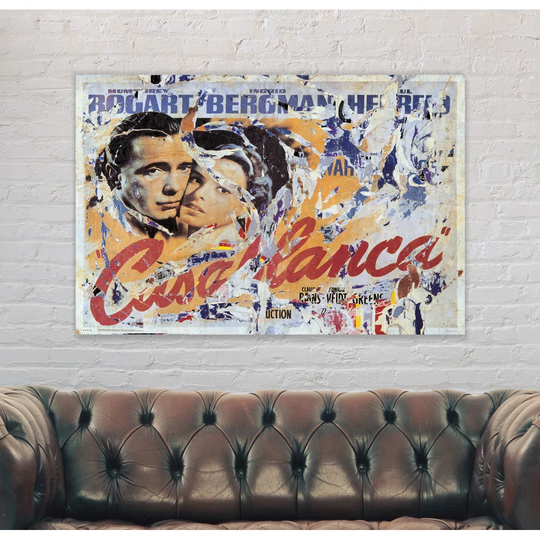 Casablanca, Classic Movie, Distressed - Wrapped Canvas Art Prints