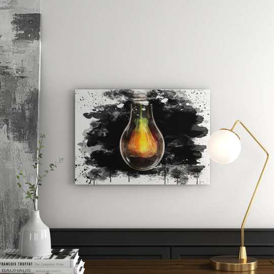 'Flower Within Light Bulb Abstract' Graphic Art Print Poster