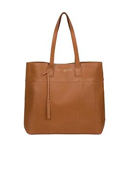 Pure Luxuries London Pembury Leather Press Stud Tote Bag - Tan
