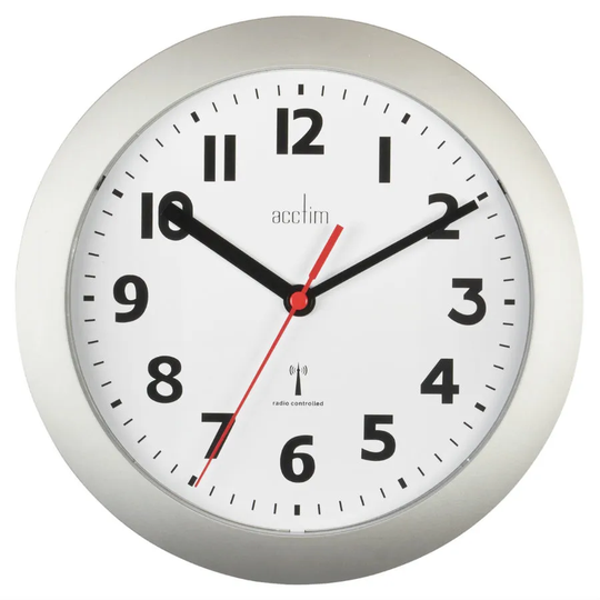Acctim Parona Radio Controlled Silver 23cm Wall Clock