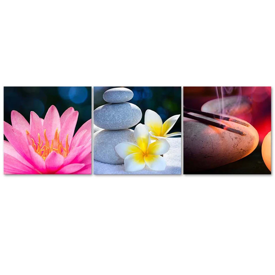 Canvas Print Flower Zen Stone