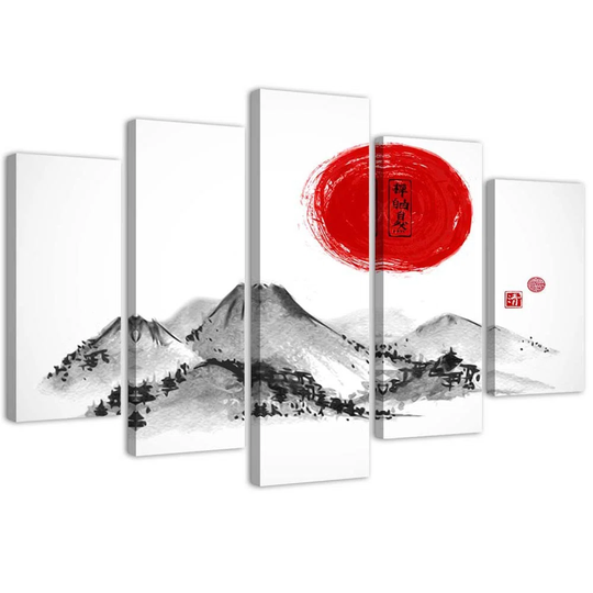 Canvas Print Japan Mountains Sun