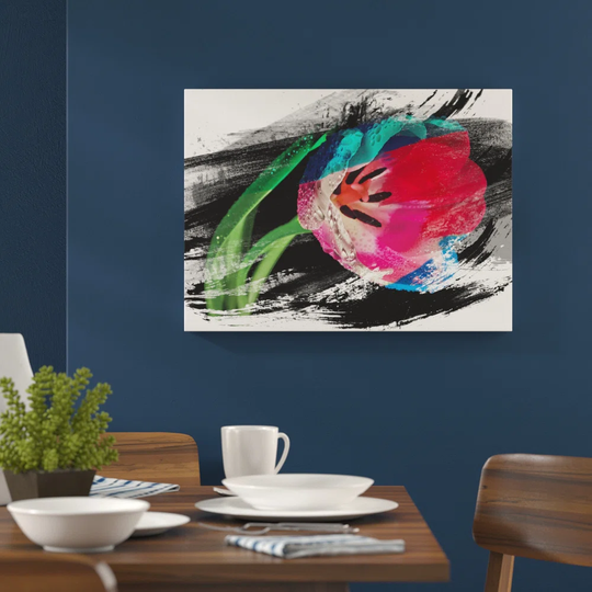 'Flower Pink Tulip' Graphic Art Print Poster