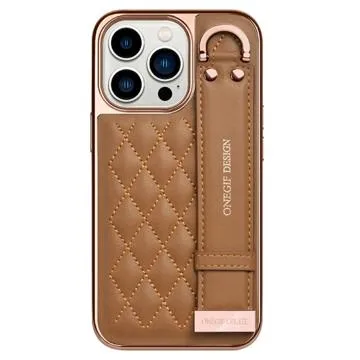 Onegif Design iPhone 14 Pro Max Hybrid Case with Hand Strap - Brown