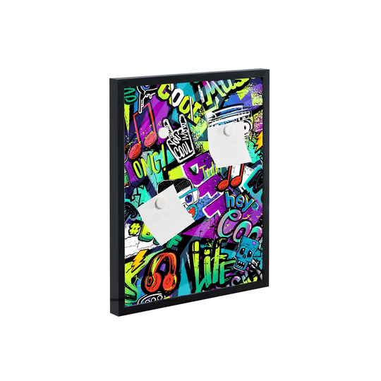 Graffiti Motif Magnetic Wall Mounted Photo Memo Board