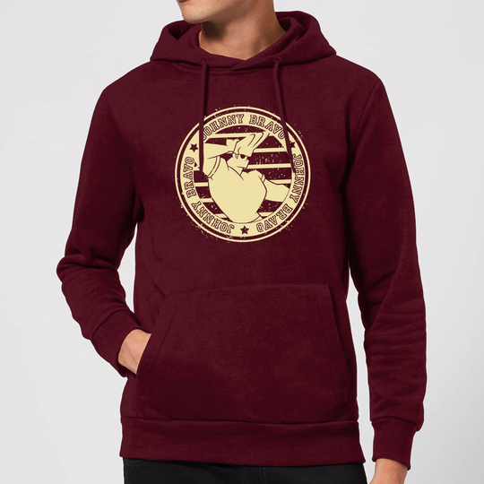 Johnny Bravo Sports Badge Hoodie - Burgundy - XL