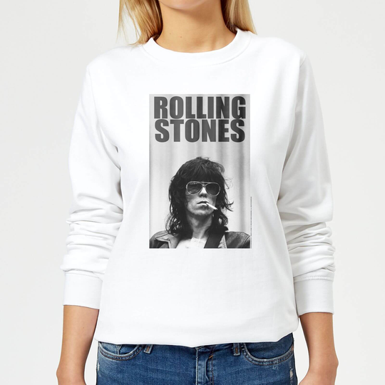 Rolling Stones Keith Smoking Women's Sweatshirt - White - XS - White