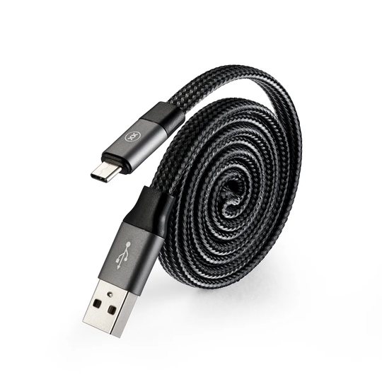 MIXX Self-Coil Travel Cable - USB to USB Type C - Space Grey