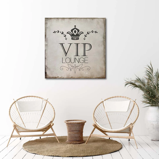 Canvas Print VIP Lounge Retro Lettering
